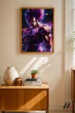 Dragon Ball Vegeta Mor Poster Duvar Tablosu, Anime Severlere Özel Hediye - Görsel 4