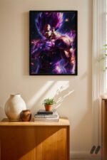 Dragon Ball Vegeta Mor Poster Duvar Tablosu, Anime Severlere Özel Hediye