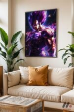 Dragon Ball Vegeta Mor Poster Duvar Tablosu, Anime Severlere Özel Hediye - Görsel 3