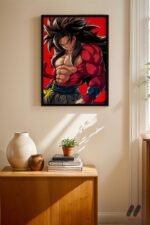 Dragon Ball Goku SSJ4 Poster Duvar Tablosu, Anime Severlere Özel Hediye