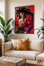 Dragon Ball Goku SSJ4 Poster Duvar Tablosu, Anime Severlere Özel Hediye - Görsel 3