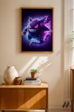 Pokemon Gengar Anime Poster Duvar Tablosu, Anime Severlere Özel Hediye - Görsel 4