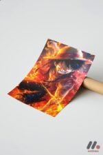 One Piece Luffy Ateş Poster Duvar Tablosu, Anime Severlere Özel Hediye - Görsel 7