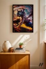 Demon Slayer Savaş Sahnesi Poster Duvar Tablosu, Anime Severlere Özel Hediye
