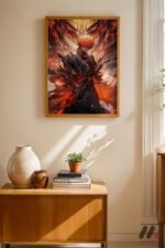 Jujutsu Kaisen Ateş Efektli Poster Duvar Tablosu, Anime Severlere Özel Hediye - Görsel 4