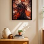 Jujutsu Kaisen Ateş Efektli Poster Duvar Tablosu, Anime Severlere Özel Hediye