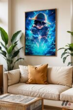 One Piece Mavi Enerji Poster Duvar Tablosu, Anime Severlere Özel Hediye - Görsel 6