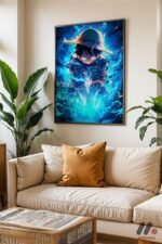 One Piece Mavi Enerji Poster Duvar Tablosu, Anime Severlere Özel Hediye - Görsel 3