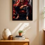 One Piece Luffy Oturan Poster Duvar Tablosu, Anime Severlere Özel Hediye