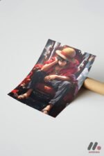 One Piece Luffy Oturan Poster Duvar Tablosu, Anime Severlere Özel Hediye - Görsel 7