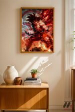 Dragon Ball Goku Kaioken Poster Duvar Tablosu, Anime Severlere Özel Hediye - Görsel 4