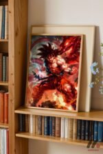 Dragon Ball Goku Kaioken Poster Duvar Tablosu, Anime Severlere Özel Hediye - Görsel 5