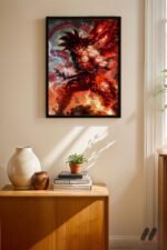 Dragon Ball Goku Kaioken Poster Duvar Tablosu, Anime Severlere Özel Hediye