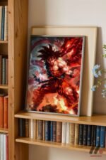 Dragon Ball Goku Kaioken Poster Duvar Tablosu, Anime Severlere Özel Hediye - Görsel 2