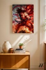 Dragon Ball Goku Kaioken Poster Duvar Tablosu, Anime Severlere Özel Hediye - Görsel 8