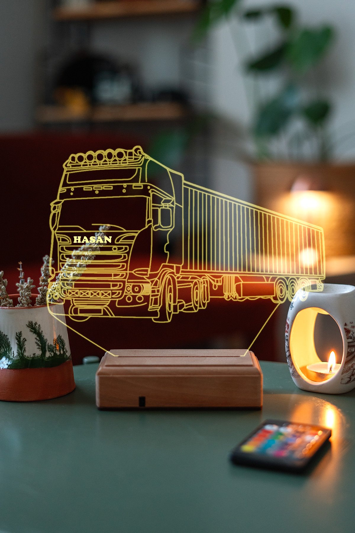 MDW-TK-1020 Tır Sevenlere Hediye 3d 16 Renk Gece Lambası - Görsel 1