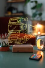 Kişiye Özel Plakalı Scania 16 Renk Kumandalı Gece Lambası - Görsel 2