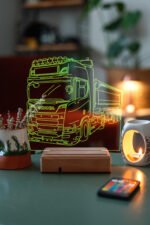 Kişiye Özel Plakalı Scania 16 Renk Kumandalı Gece Lambası - Görsel 4