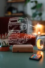 Kişiye Özel Plakalı Scania 16 Renk Kumandalı Gece Lambası - Görsel 6