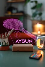 Kişiye Özel 3D Tenis ve Tenis Topu Hediyelik Dekoratif Led Lamba - Görsel 4