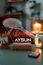 Kişiye Özel 3D Tenis ve Tenis Topu Hediyelik Dekoratif Led Lamba - Görsel 7