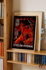 Attack on Titan Kırmızı Titan Anime Poster Duvar Tablosu, Anime Severlere Özel Hediye - Görsel 5