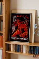 Attack on Titan Kırmızı Titan Anime Poster Duvar Tablosu, Anime Severlere Özel Hediye - Görsel 2