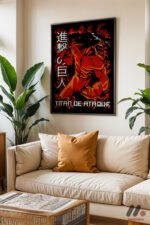 Attack on Titan Kırmızı Titan Anime Poster Duvar Tablosu, Anime Severlere Özel Hediye - Görsel 3