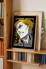 Attack on Titan Erwin Smith Anime Poster Duvar Tablosu, Anime Severlere Özel Hediye - Görsel 5