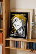 Attack on Titan Erwin Smith Anime Poster Duvar Tablosu, Anime Severlere Özel Hediye - Görsel 2
