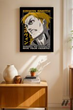 Attack on Titan Erwin Smith Anime Poster Duvar Tablosu, Anime Severlere Özel Hediye - Görsel 8