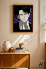 Attack on Titan Levi Ackerman Anime Poster Duvar Tablosu, Anime Severlere Özel Hediye - Görsel 4