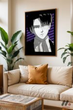 Attack on Titan Levi Ackerman Anime Poster Duvar Tablosu, Anime Severlere Özel Hediye - Görsel 6