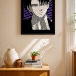 Attack on Titan Levi Ackerman Anime Poster Duvar Tablosu, Anime Severlere Özel Hediye