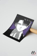 Attack on Titan Levi Ackerman Anime Poster Duvar Tablosu, Anime Severlere Özel Hediye - Görsel 7