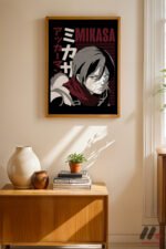 Attack on Titan Mikasa Anime Poster Duvar Tablosu, Anime Severlere Özel Hediye - Görsel 4