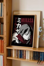 Attack on Titan Mikasa Anime Poster Duvar Tablosu, Anime Severlere Özel Hediye - Görsel 5