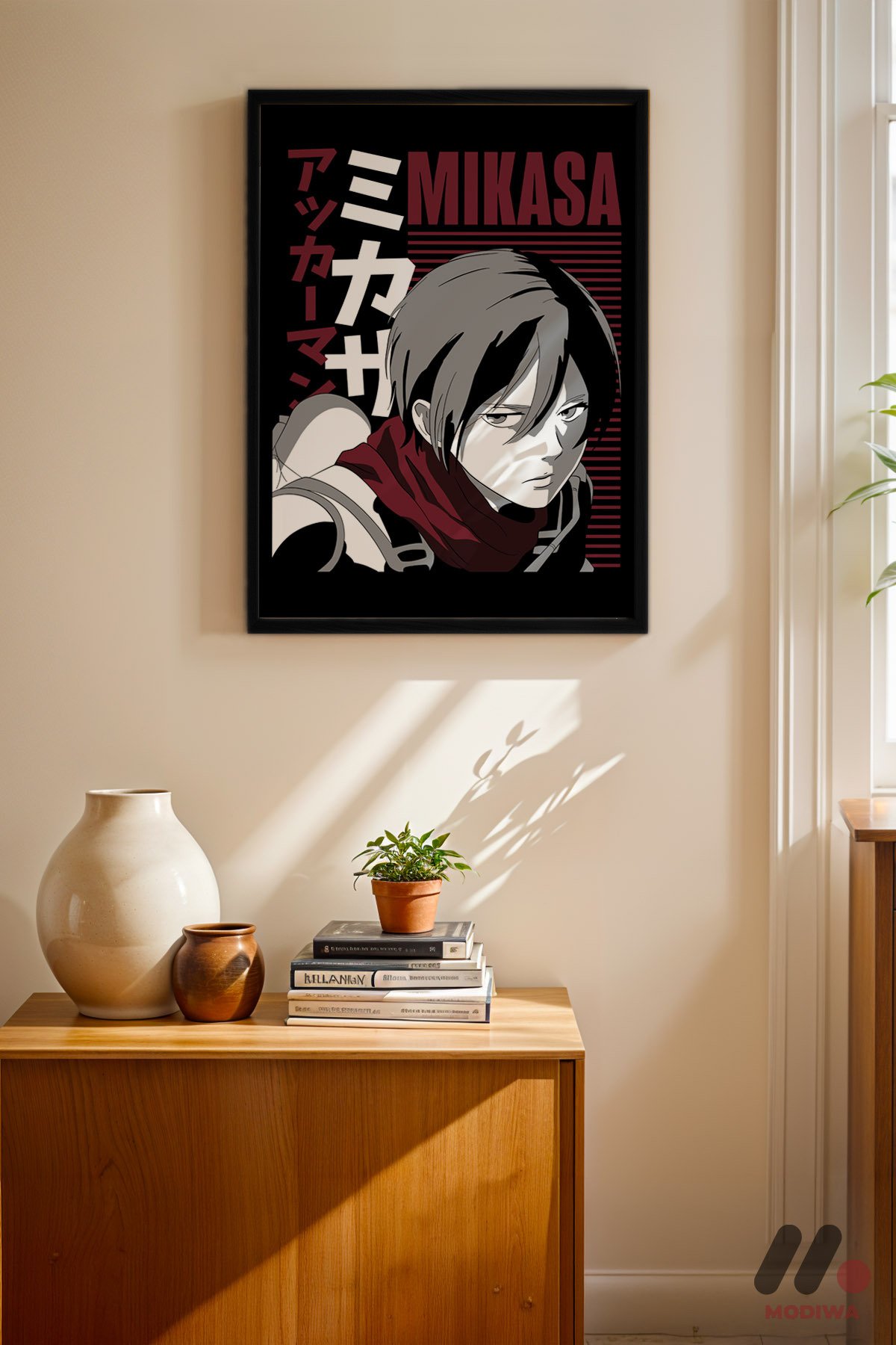 mdw-tbl-0004_ab4-5.jpg Attack on Titan Mikasa Anime Poster Duvar Tablosu, Anime Severlere Özel Hediye - Görsel 1