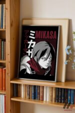 Attack on Titan Mikasa Anime Poster Duvar Tablosu, Anime Severlere Özel Hediye - Görsel 2
