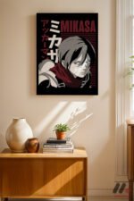 Attack on Titan Mikasa Anime Poster Duvar Tablosu, Anime Severlere Özel Hediye - Görsel 8