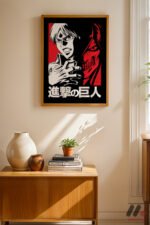 Attack on Titan Karakter Anime Poster Duvar Tablosu, Anime Severlere Özel Hediye - Görsel 4