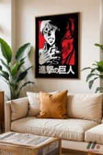 Attack on Titan Karakter Anime Poster Duvar Tablosu, Anime Severlere Özel Hediye - Görsel 6