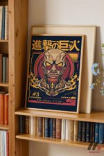 Attack on Titan Colossal Titan Poster Duvar Tablosu, Anime Severlere Özel Hediye - Görsel 5