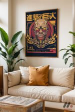 Attack on Titan Colossal Titan Poster Duvar Tablosu, Anime Severlere Özel Hediye - Görsel 6