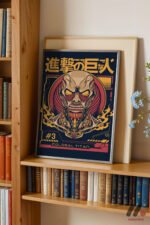 Attack on Titan Colossal Titan Poster Duvar Tablosu, Anime Severlere Özel Hediye - Görsel 2