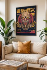 Attack on Titan Colossal Titan Poster Duvar Tablosu, Anime Severlere Özel Hediye - Görsel 3