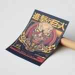 Attack on Titan Colossal Titan Poster Duvar Tablosu, Anime Severlere Özel Hediye