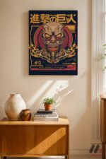Attack on Titan Colossal Titan Poster Duvar Tablosu, Anime Severlere Özel Hediye - Görsel 8