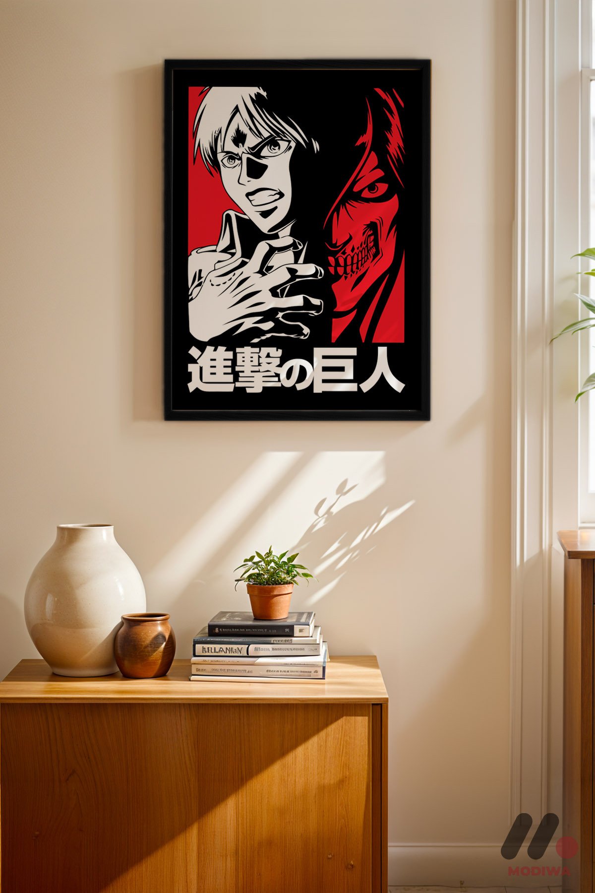 mdw-tbl-0008_ab4-5.jpg Attack on Titan Eren Anime Poster Duvar Tablosu, Anime Severlere Özel Hediye - Görsel 1