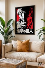 Attack on Titan Eren Anime Poster Duvar Tablosu, Anime Severlere Özel Hediye - Görsel 3